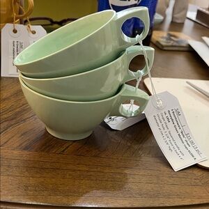 Elegant Mint Green Mug Trio